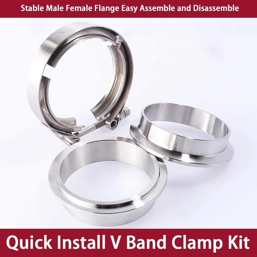 Exhaust V Band Clamp Flange Kit Stainless - Kit Klem V-Band Universal dari Baja