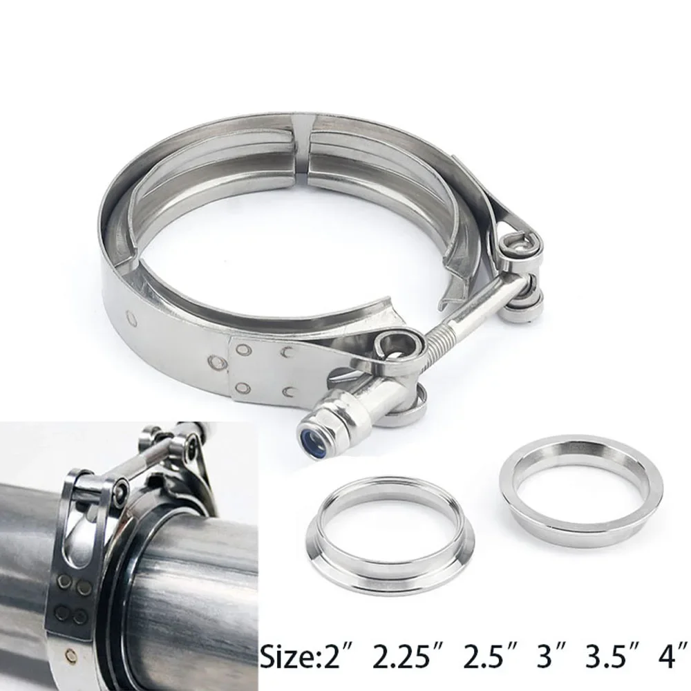 Exhaust V Band Clamp Flange Kit Stainless - Kit Klem V-band Flens Baja Tahan