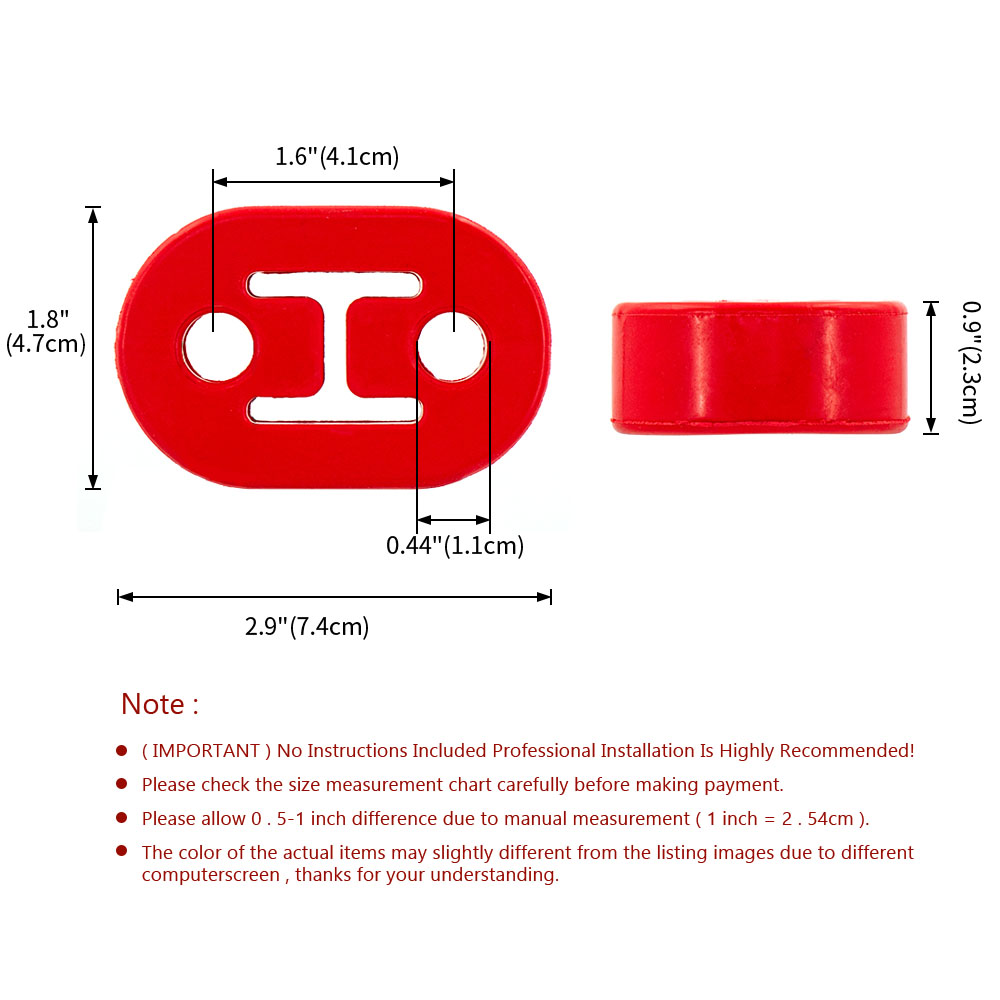 Exhaust Hanger Rubber Insulator Heavy Duty - Penyangga Knalpot Mobil Universal 2-Lubang, Braket