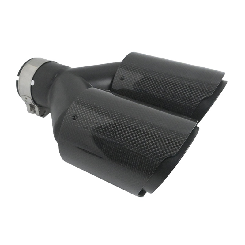 Exhaust Tips Dual Outlet Carbon Fiber 63Mm - Sistem Knalpot Mobil Tipe Y, Pipa