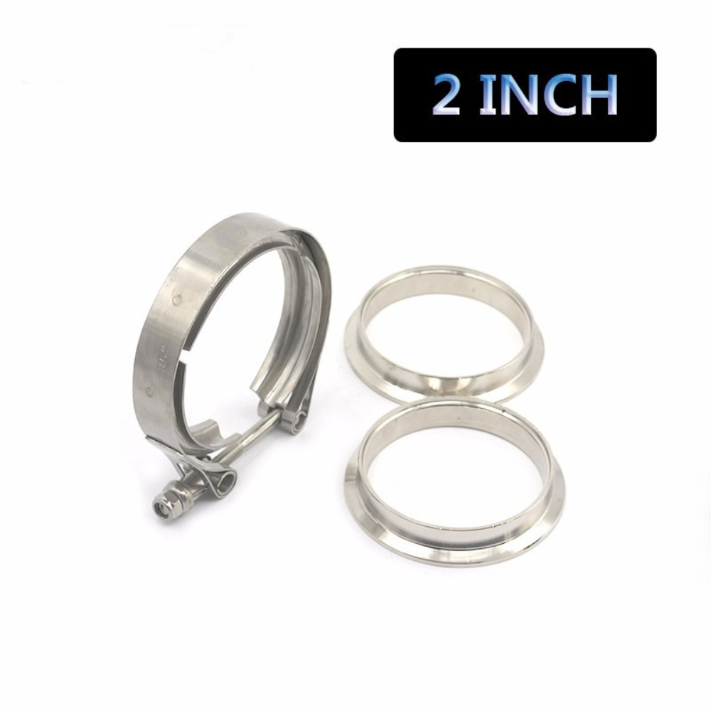 Exhaust V Band Clamp Flange Kit Stainless - Kit Klem Vband Turbo Exhaust 76mm,