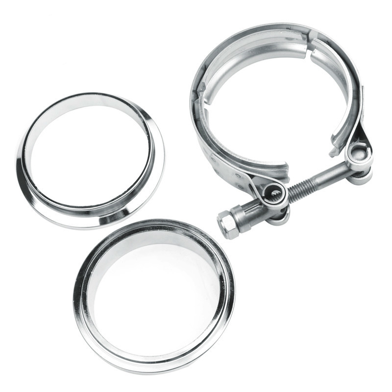 1set 2.5 inci 63.5mm Male/Fema - Exhaust V Band Clamp Flange Kit Stainless ulasan dan harga