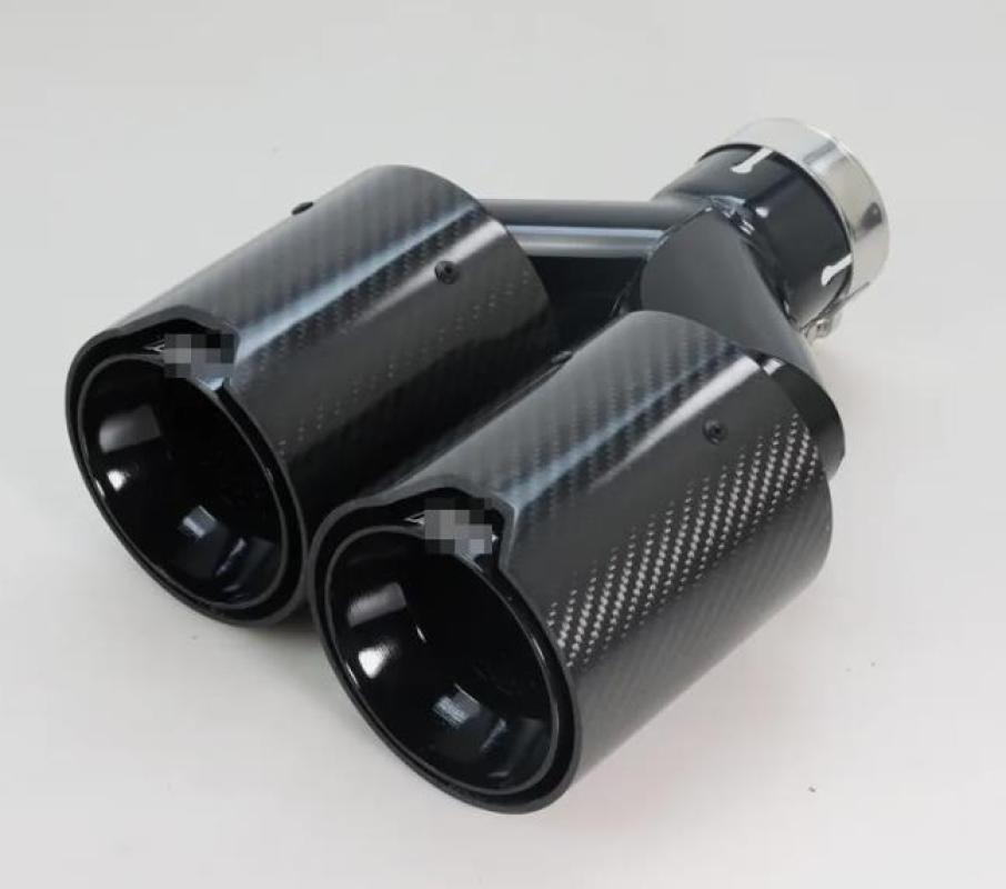 2 Buah Ujung Knalpot Serat Kar - Exhaust Tips Dual Outlet Carbon Fiber 63Mm ulasan dan harga