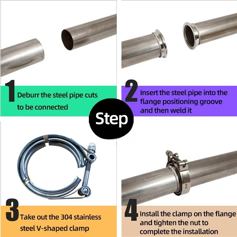 Klem V Standar dengan Pengait  - Exhaust V Band Clamp Flange Kit Stainless ulasan dan harga