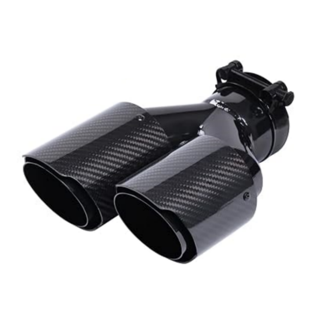 Ujung Knalpot Serat Karbon den - Exhaust Tips Dual Outlet Carbon Fiber 63Mm ulasan dan harga