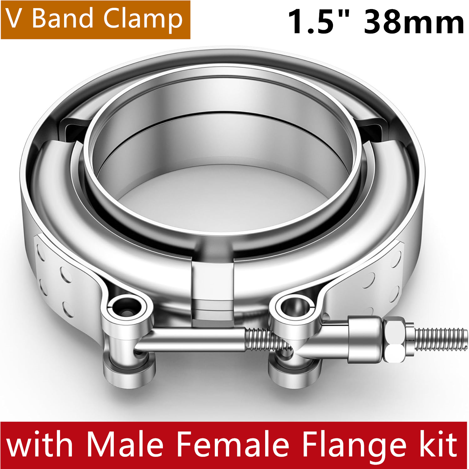V Band Clamp dengan laki-laki  - Exhaust V Band Clamp Flange Kit Stainless ulasan dan harga