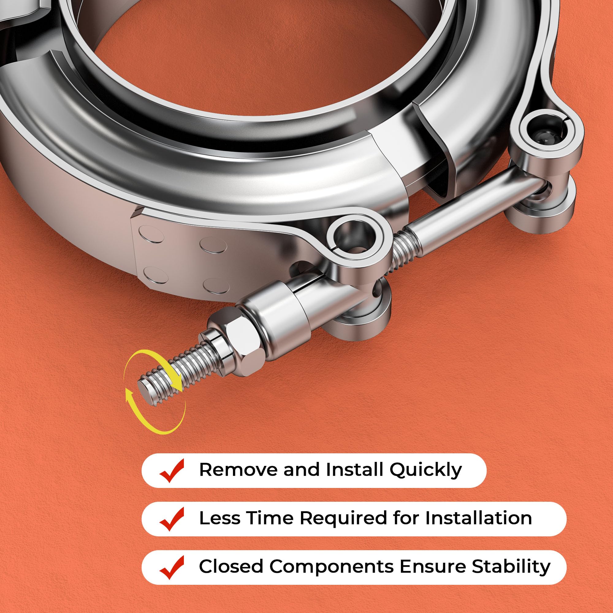 V Band Clamp dengan laki-laki  - Exhaust V Band Clamp Flange Kit Stainless ulasan dan harga