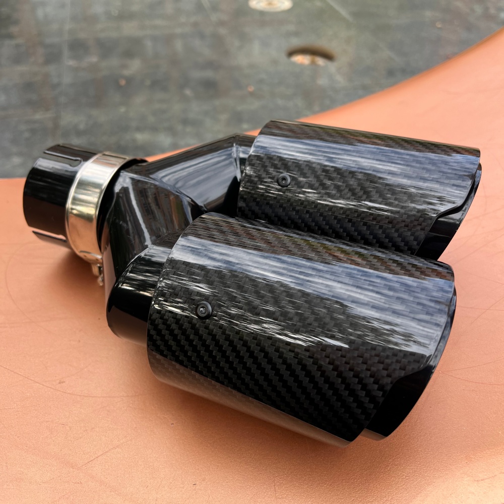 Ujung Knalpot Serat Karbon Ber - Exhaust Tips Dual Outlet Carbon Fiber 63Mm ulasan dan harga