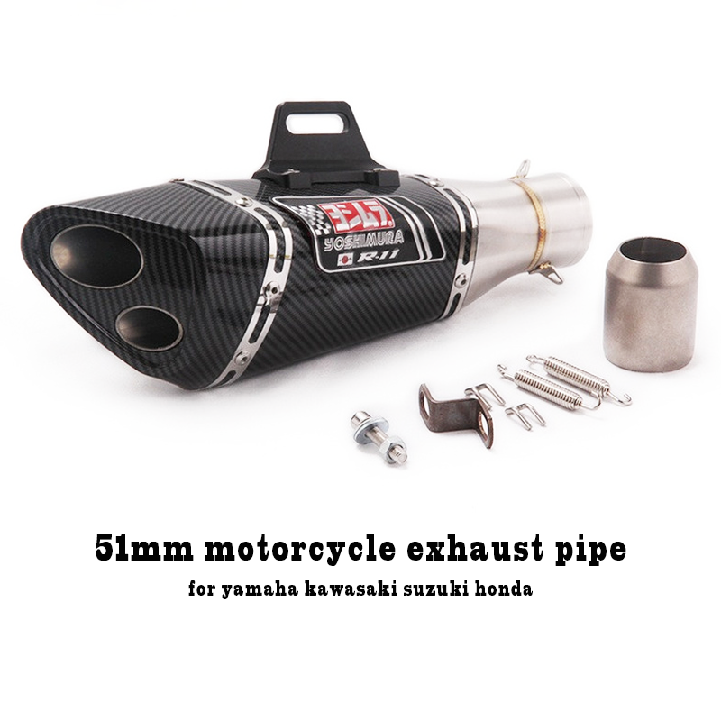 Knalpot Motor Universal 51mm Y - Exhaust Muffler Stainless Steel Universal ulasan dan harga