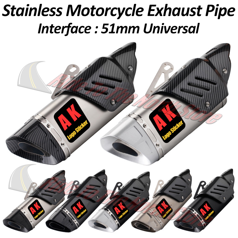 Knalpot Motor Universal Slip O - Exhaust Muffler Stainless Steel Universal ulasan dan harga