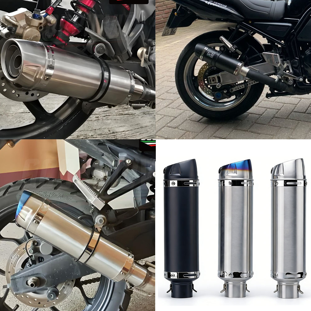 Knalpot Motor Universal 51mm d - Exhaust Muffler Stainless Steel Universal ulasan dan harga