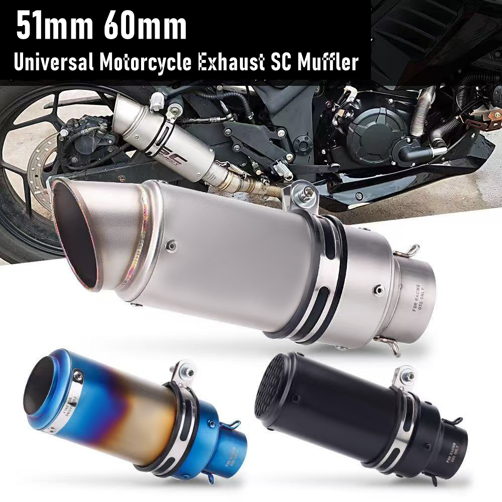 Knalpot Motor Universal 51Mm 6 - Exhaust Muffler Stainless Steel Universal ulasan dan harga