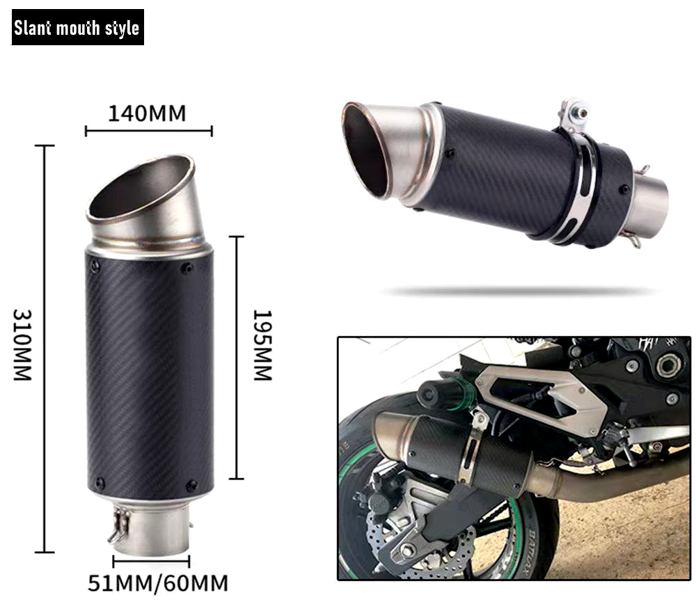 Knalpot Motor Universal 51Mm 6 - Exhaust Muffler Stainless Steel Universal ulasan dan harga