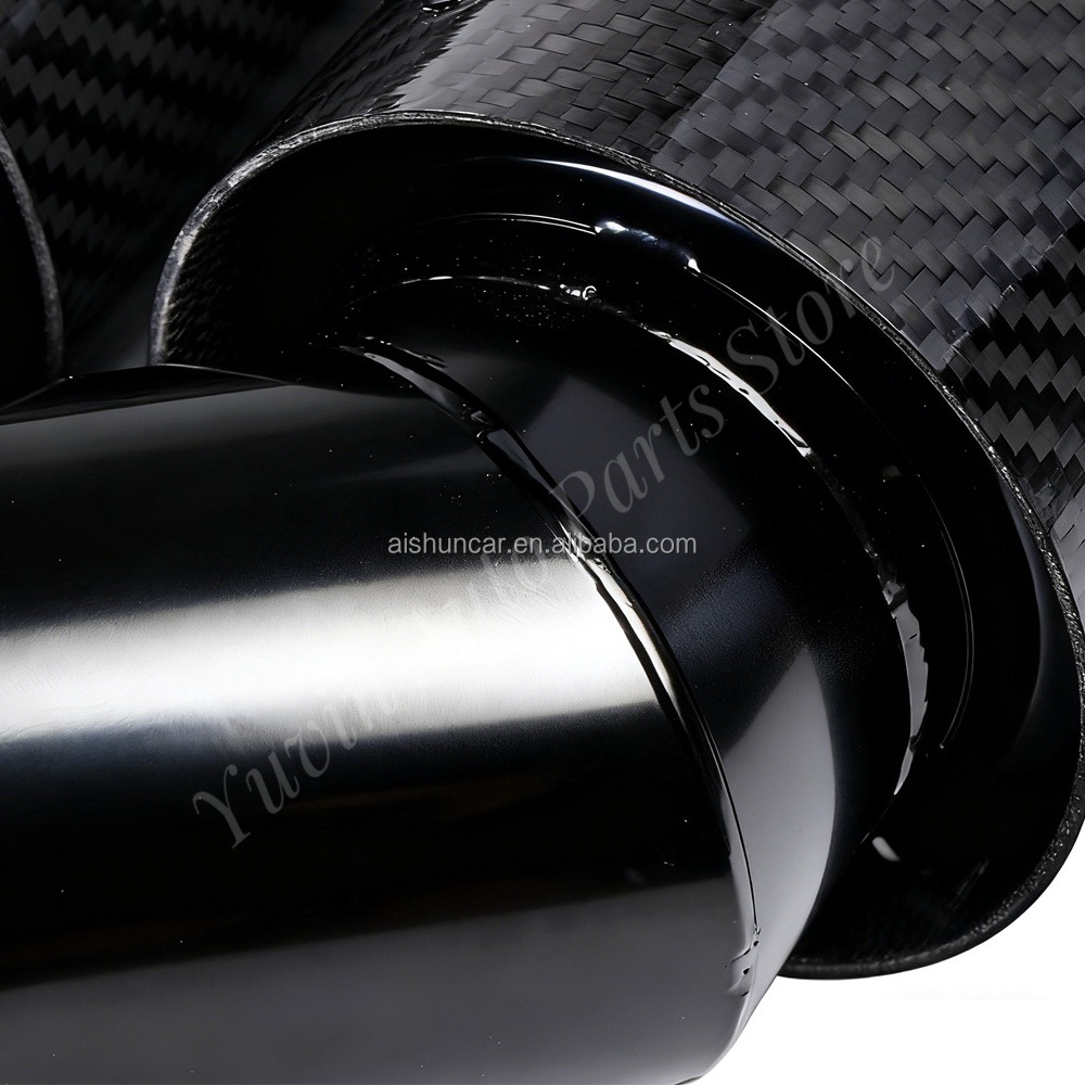Ujung Knalpot Ganda Universal, - Exhaust Tips Dual Outlet Carbon Fiber 63Mm ulasan dan harga